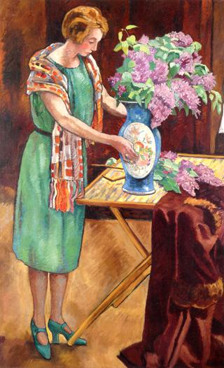 Young Woman with a Blue Vase