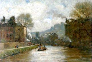 Silver Light, City Smoke, a View of the River Avon at Bradford-on-Avon