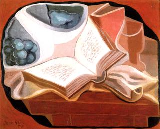 Book and Bowl of Fruit