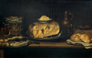 Still-life with Cheese, Sausage and Fish