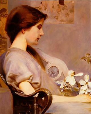 Young Woman with Dogwood