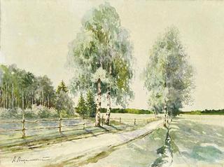 Birch Trees by the Road