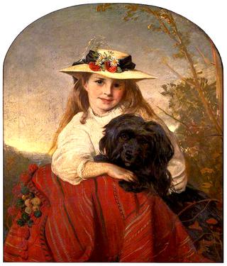 A Young Girl with a Dog