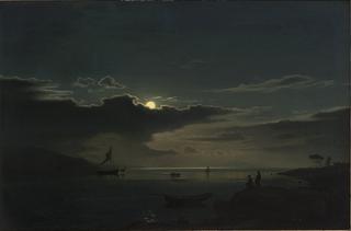 Coastal Landscape in Moonlight
