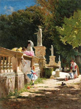 In the Gardens of the Villa Borghese