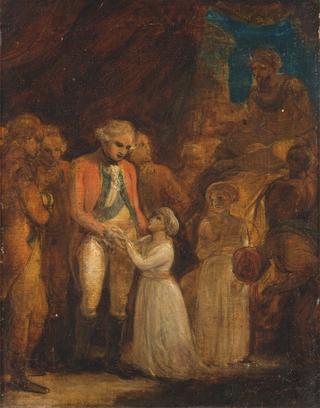 The Two Sons of Tipu Sahib, Sultan of Mysore, Being Handed over as Hostages to General Cornwallis