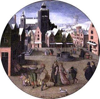 The Four Seasons, Winter: Snow Scene, a Town under Snow