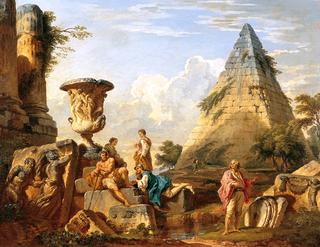 A Sibyl, the Pyramid of Caio Cestio and Borghese Vase