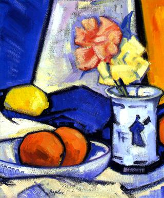 A Still Life of Roses, Oranges and Lemon