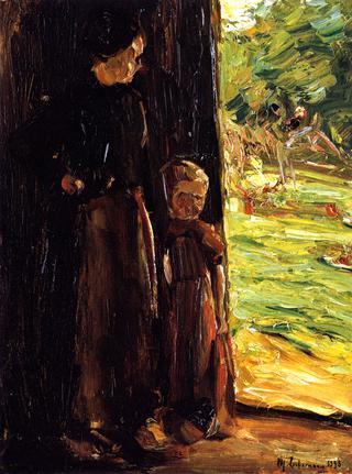 Peasant Woman with Child below a Door