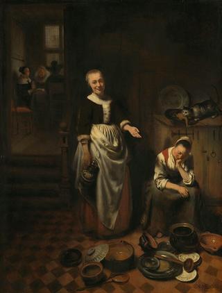 Interior with a Sleeping Maid