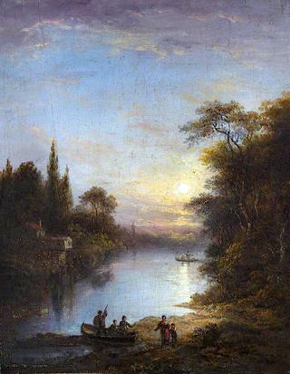 River Scene with Figures