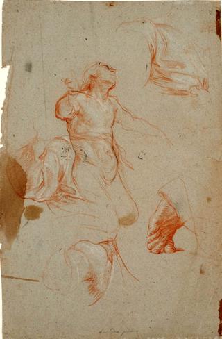 Studies of Figures for the 'Fall of Simon Magus' (recto)
