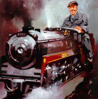 Man Driving Miniature Train