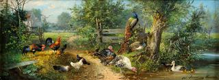Birds at the castle pond