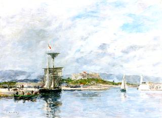 View of the Port of Antibes, the Quay, Morning