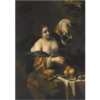 Young Woman Pouring Wine