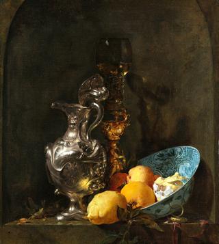 Still Life: Silver Jug and a Gilt Cup Stand with a Bowl of Fruit