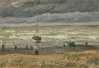 Beach at Scheveningen in Stormy Weather