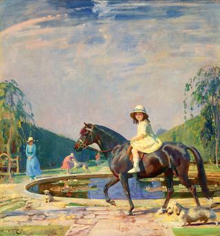 Portrait of Miss Patricia Grace on a Pony