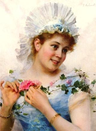 A Young Girl with Roses