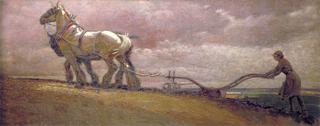 A Land Girl Ploughing