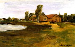 Village Street in MIlitsh - Landscape with Pond