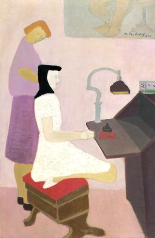Two Figures at Desk