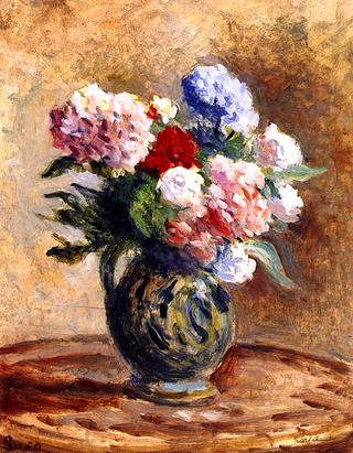 Hydrangeas and Roses in a Vase