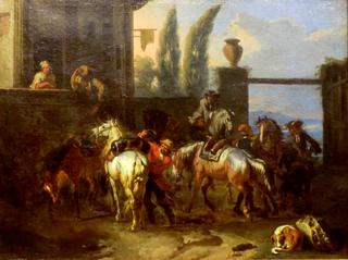Horsemen in front of an Inn
