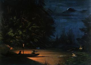 Night Scene of Deer Shooting