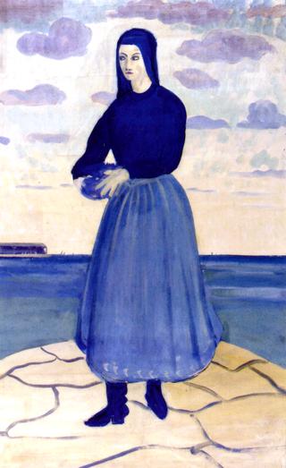 Irish Peasant Girl by a Jetty