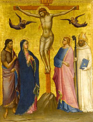 The Crucifixion with St. John the Baptist, the Virgin, St. John the Evangelist, and a Carthusian (?)