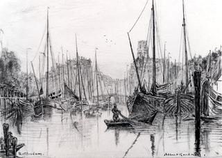 Moored Boats In Rotterdam