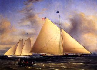 The Sloop "Maria" Racing the Schooner Yacht "America," May 1851