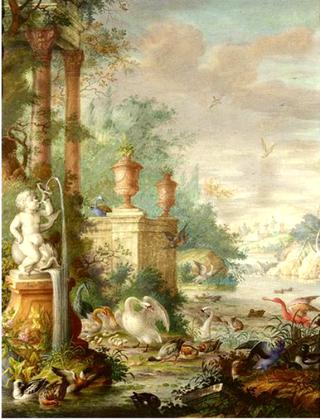 Scene of Exotic Birds in an Imaginary Palace