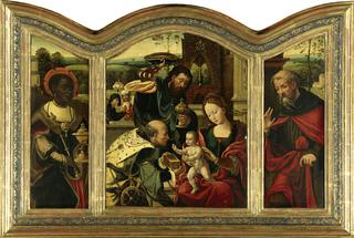 Triptych: The Magus Balthazar, The Adoration of the Magi, Saint Joseph