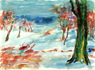 Snowy Landscape with Trees