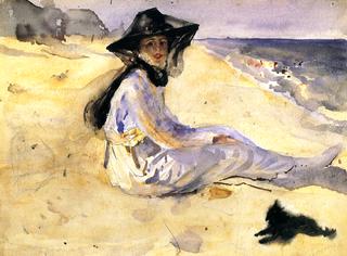 Beach Scene with Grazia