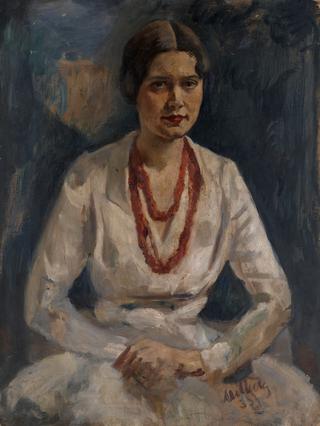 Portrait of a Woman with Red Necklace