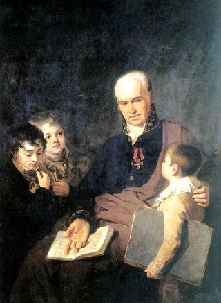 Portrait of K.I. Golovachevsky with Three Students