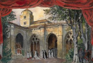 Set Design for the Fourth Act of the Opera "Il Trovatore"