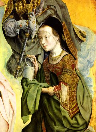 Fragment from The Master of Saint Bartholomew Altarpiece: Angels Agnes and Cecilia