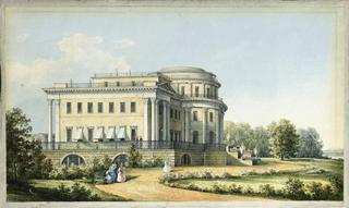 View of Alexander Palace in Tsarskoye Selo