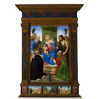 Madonna and Child Enthroned with Saints Peter, Dominic, John the Baptist and Nicholas of Bari