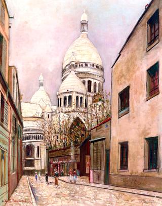 Sacré Coeur de Montmartre and Rue du Chevalier de la Barre