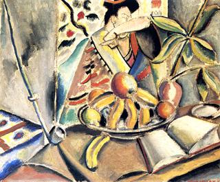 Still Life with Fruit and Japanese Print