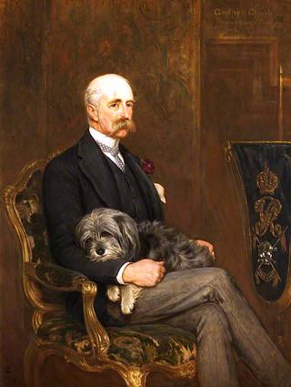 Godfrey Charles Morgan, 2nd Baron, 1st Viscount Tredegar, with His Skye Terrier, 'Peeps'