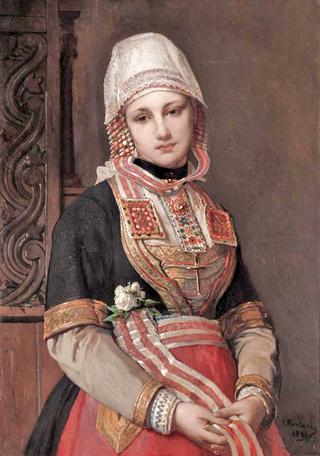 A Young Girl in Folk Costume