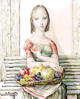 Girl with a Basket of Fruit